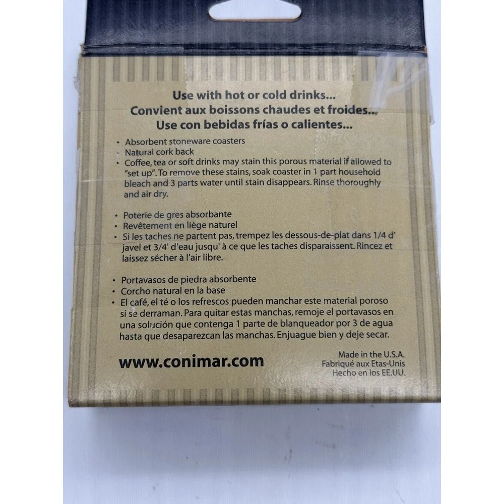 Conimar Naturestone Absorbent Coasters 4 Pack with holder